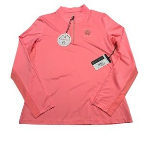 NWT Tail Long Sleeve Golf Shirt Whistling Straits Melon Punch Size M.